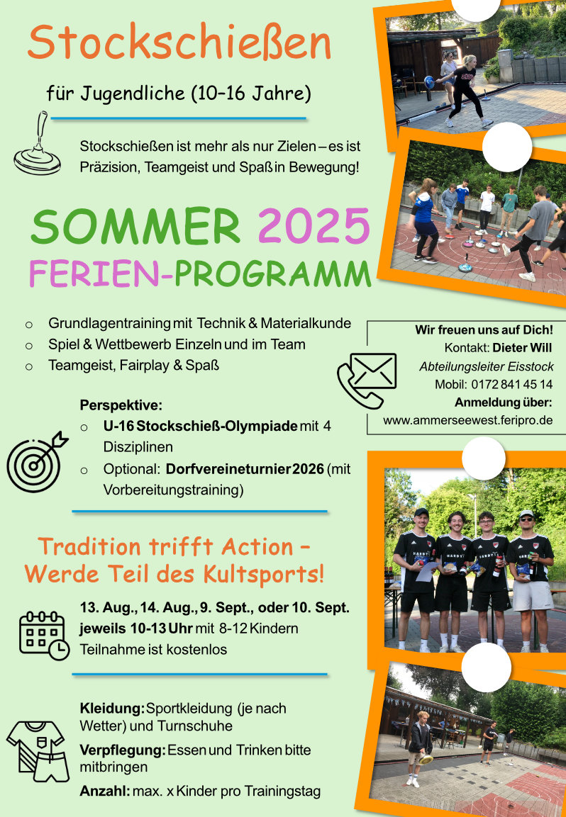 Stockschießen Sommerprogramm 2025 Flyer