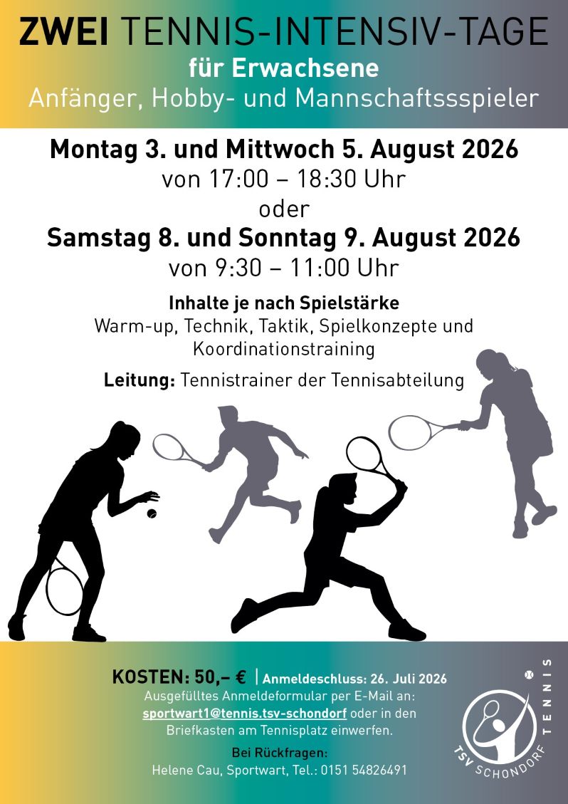 Plakat Intensivtage 26 798 Infoplakat zu Tennis-Intensiv-Tage